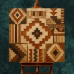 Umber & Rust Native Pattern Ethnic Wall Art Canvas Print - Image 11