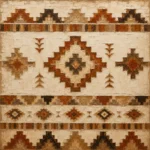 Ivory & Terracotta Native Pattern Ethnic Wall Art Canvas Print