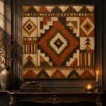 Rust & Espresso Native Pattern Ethnic Wall Art Canvas Print - Image 2