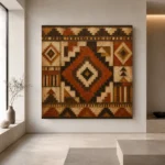 Rust & Espresso Native Pattern Ethnic Wall Art Canvas Print - Image 4