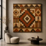 Rust & Espresso Native Pattern Ethnic Wall Art Canvas Print - Image 5