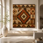 Rust & Espresso Native Pattern Ethnic Wall Art Canvas Print - Image 8