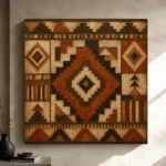 Rust & Espresso Native Pattern Ethnic Wall Art Canvas Print - Image 9