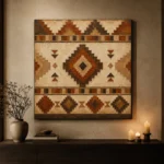 Umber & Sandstone Native Pattern Ethnic Wall Art Canvas Print - Image 6