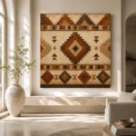 Umber & Sandstone Native Pattern Ethnic Wall Art Canvas Print - Image 8