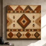 Umber & Sandstone Native Pattern Ethnic Wall Art Canvas Print - Image 9