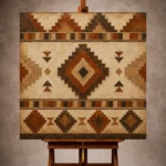 Umber & Sandstone Native Pattern Ethnic Wall Art Canvas Print - Image 10