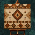 Umber & Sandstone Native Pattern Ethnic Wall Art Canvas Print - Image 11