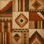 Rust & Parchment Native Pattern Ethnic Wall Art Canvas Print