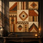 Rust & Parchment Native Pattern Ethnic Wall Art Canvas Print - Image 2