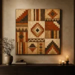 Rust & Parchment Native Pattern Ethnic Wall Art Canvas Print - Image 6