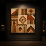 Rust & Parchment Native Pattern Ethnic Wall Art Canvas Print - Image 7