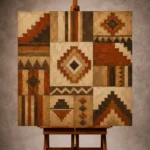 Rust & Parchment Native Pattern Ethnic Wall Art Canvas Print - Image 10