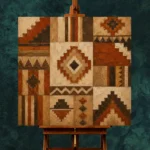 Rust & Parchment Native Pattern Ethnic Wall Art Canvas Print - Image 11