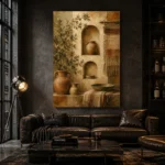 Terracotta & Muted Bronze Mediterranean Ethnic Wall Art Canvas Print - Image 5