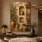Terracotta & Muted Bronze Mediterranean Ethnic Wall Art Canvas Print - Image 7