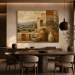 Olive & Dusty Cream Villa Mediterranean Ethnic Wall Art Canvas Print - Image 5