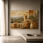 Olive & Dusty Cream Villa Mediterranean Ethnic Wall Art Canvas Print - Image 11