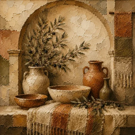 Sand & Terracotta Archway Mediterranean Ethnic Wall Art Canvas Print