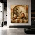 Sand & Terracotta Archway Mediterranean Ethnic Wall Art Canvas Print - Image 3