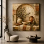 Sand & Terracotta Archway Mediterranean Ethnic Wall Art Canvas Print - Image 5