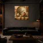 Sand & Terracotta Archway Mediterranean Ethnic Wall Art Canvas Print shown in a warm modern interior
