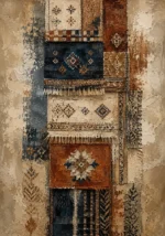 Indigo & Rust Global Textile Wall Art Canvas Print