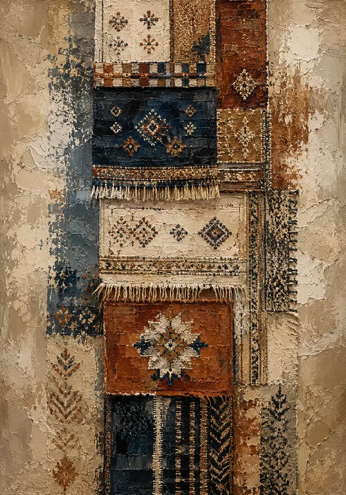 Indigo & Rust Global Textile Wall Art Canvas Print
