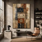 Indigo & Rust Global Textile Wall Art Canvas Print - Image 3