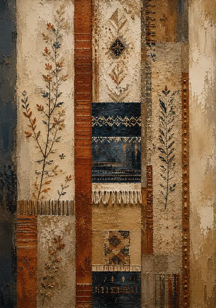 Rust & Indigo Global Textile Wall Art Canvas Print