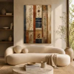 Rust & Indigo Global Textile Wall Art Canvas Print - Image 9