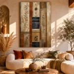 Rust & Indigo Global Textile Wall Art Canvas Print - Image 11