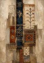 Ivory & Indigo Textile Relic Global Textile Wall Art Canvas Print
