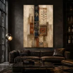 Ivory & Indigo Textile Relic Global Textile Wall Art Canvas Print - Image 5
