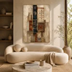 Ivory & Indigo Textile Relic Global Textile Wall Art Canvas Print - Image 9