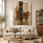Ivory & Indigo Textile Relic Global Textile Wall Art Canvas Print - Image 10