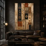 Indigo & Rust Gallery Study Global Textile Wall Art Canvas Print - Image 5
