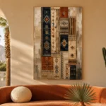 Indigo & Rust Gallery Study Global Textile Wall Art Canvas Print - Image 6