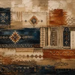 Indigo & Rust Heirloom Global Textile Wall Art Canvas Print