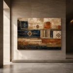 Indigo & Rust Heirloom Global Textile Wall Art Canvas Print - Image 6