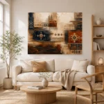 Indigo & Rust Panoramic Global Textile Wall Art Canvas Print - Image 8