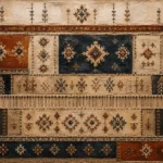 Rust & Indigo Frieze Global Textile Wall Art Canvas Print