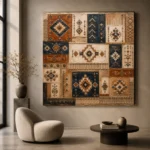 Indigo & Rust Heirloom Global Textile Wall Art Canvas Print - Image 5