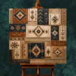 Indigo & Rust Heirloom Global Textile Wall Art Canvas Print - Image 11