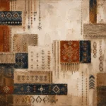 Indigo & Rust Mosaic Global Textile Wall Art Canvas Print