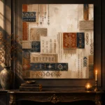 Indigo & Rust Mosaic Global Textile Wall Art Canvas Print - Image 2