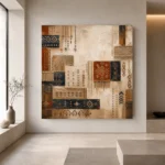 Indigo & Rust Mosaic Global Textile Wall Art Canvas Print - Image 4