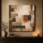 Indigo & Rust Mosaic Global Textile Wall Art Canvas Print - Image 6