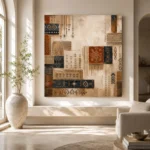 Indigo & Rust Mosaic Global Textile Wall Art Canvas Print - Image 8