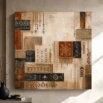 Indigo & Rust Mosaic Global Textile Wall Art Canvas Print - Image 9